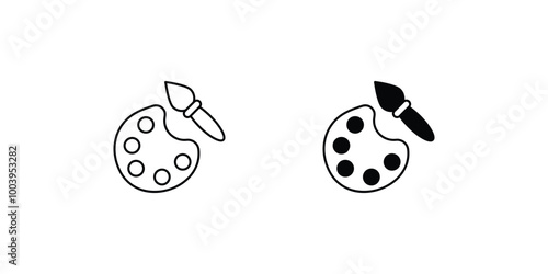 pallete set icon with white background vector stock illustration