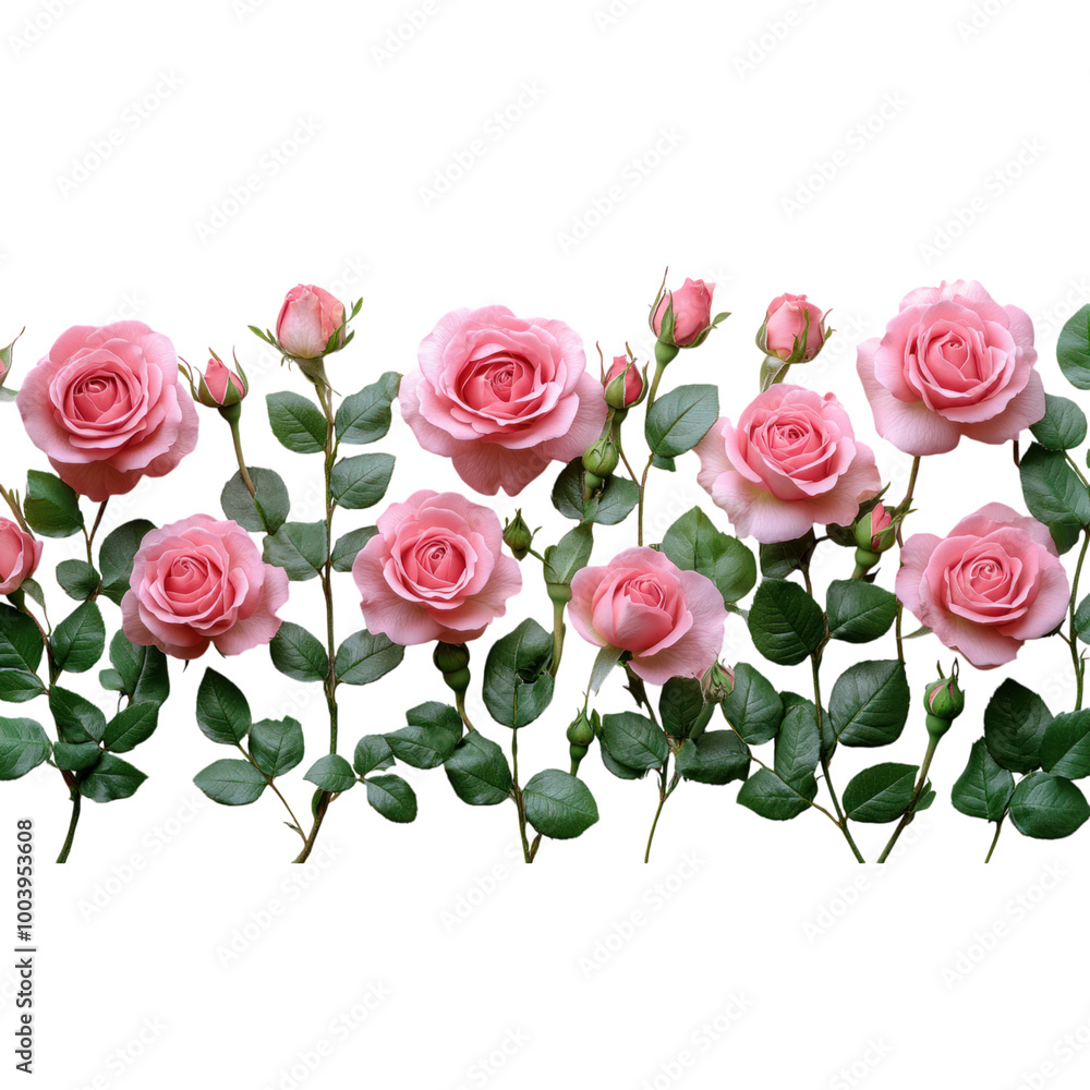 Naklejka premium Pink Roses on Black Background