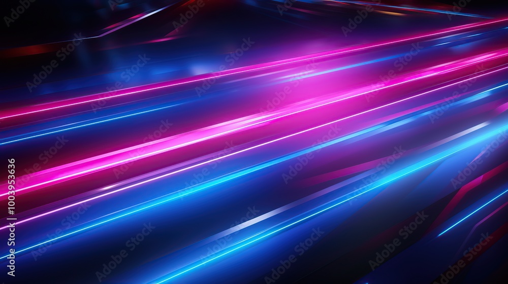Abstract Neon Lines Background, Pink and Blue Abstract Neon Lines Background, Pink and Blue