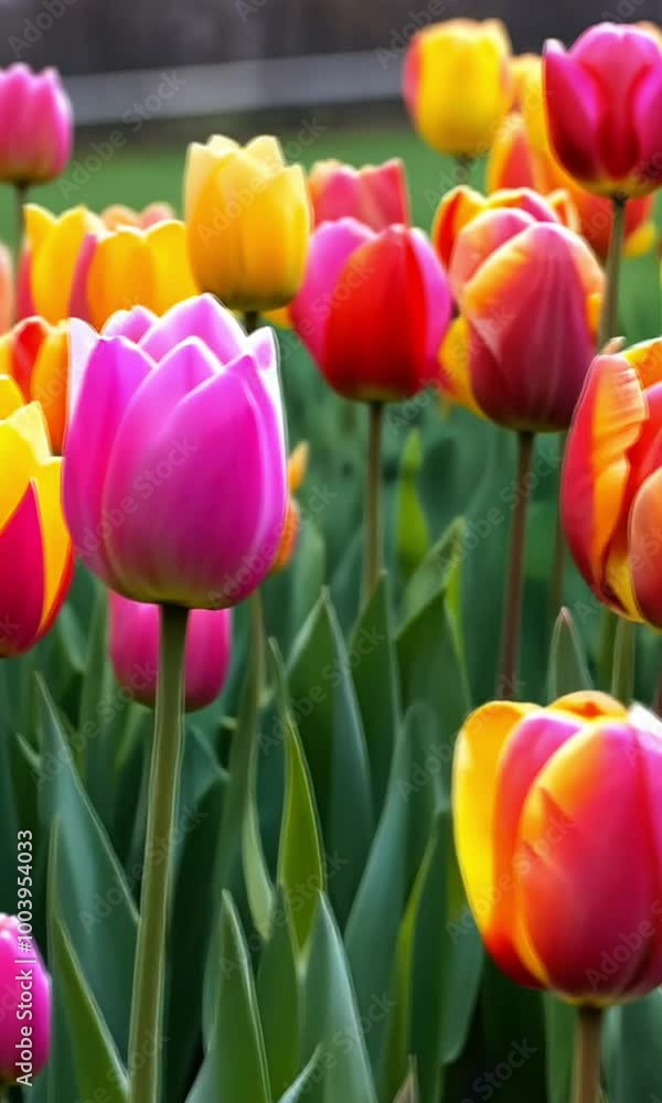 a stretch of tulips with beautiful colors in the morning, very suitable for relaxing after work and for cellphone wallpaper a stretch of tulips with beautiful colors in the morning, very suitable for relaxing after work and for cellphone wallpaper