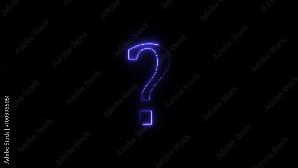 Question sign animation with black background. Question sign animation with black background.