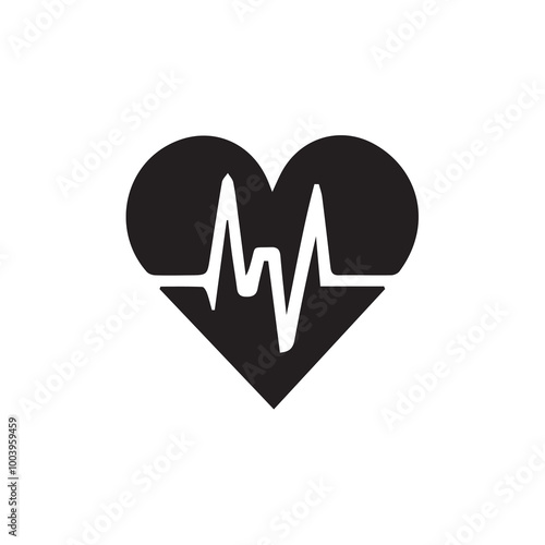 love heartbeat line  silhouette Design - paramedic clipart vector illustration
