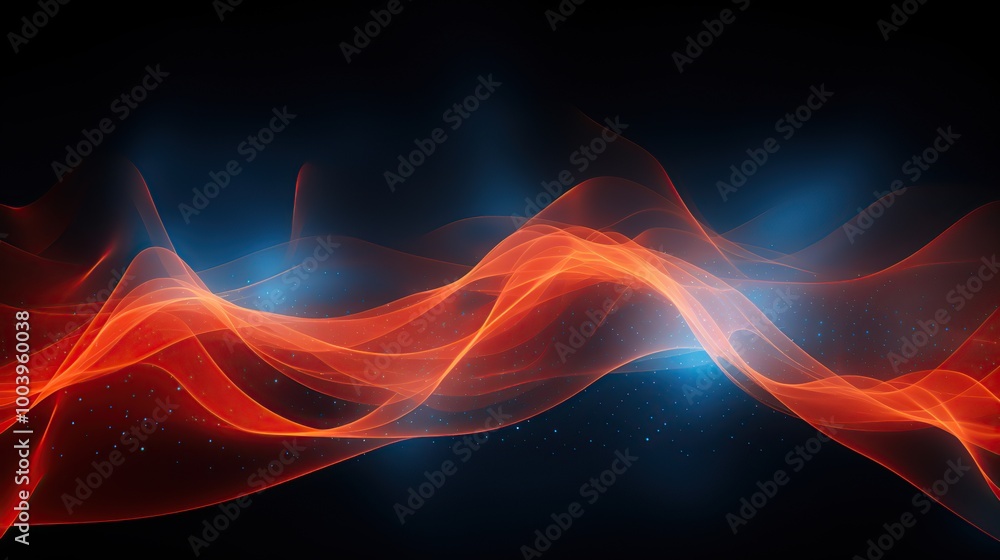Fototapeta premium Abstract red and blue waves background. Dynamic and vibrant energy in motion. Perfect for technology, science, and music themes.