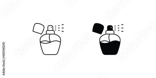 perfume set icon with white background vector stock illustration