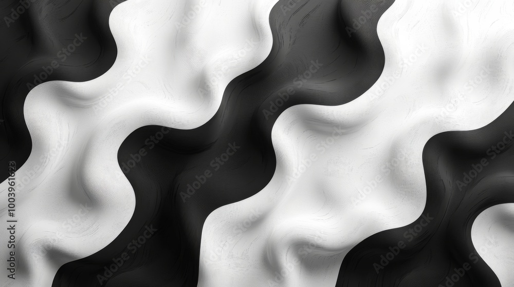 Wavy black and white abstract pattern Wavy black and white abstract pattern