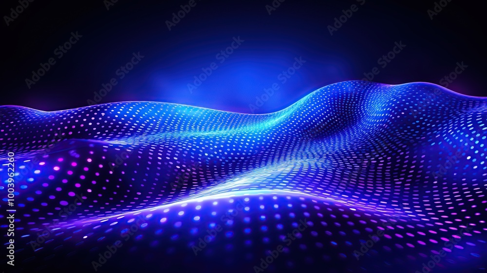 Abstract Blue Digital Wave Background, 3D Technology Concept Abstract Blue Digital Wave Background, 3D Technology Concept