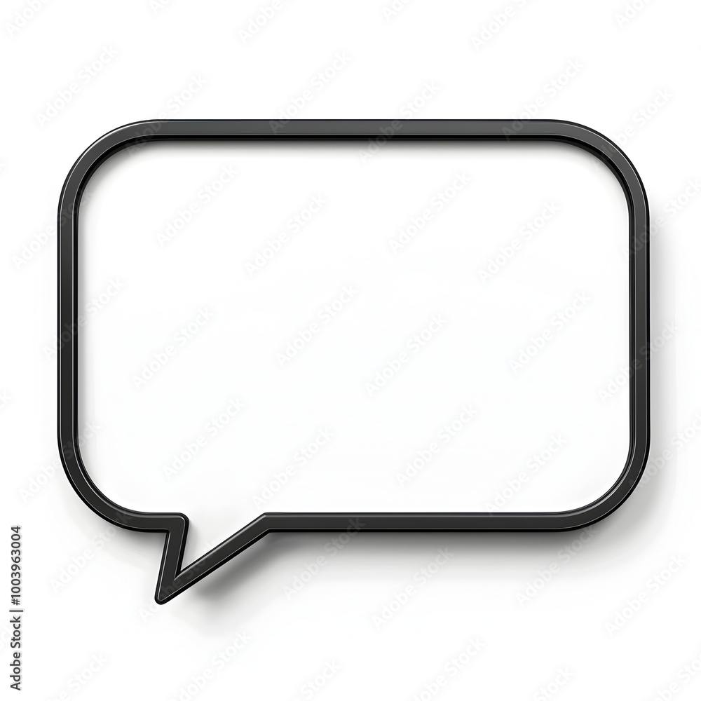 Blank Rectangular Speech Bubble on White Background Blank Rectangular Speech Bubble on White Background