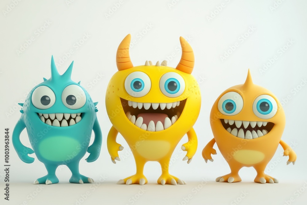 Vibrant Cartoon Monsters