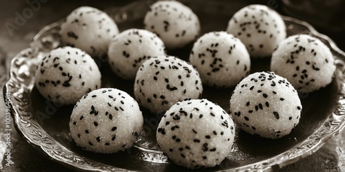 Bowl of poppy seed balls. A delicious and healthy snack option.