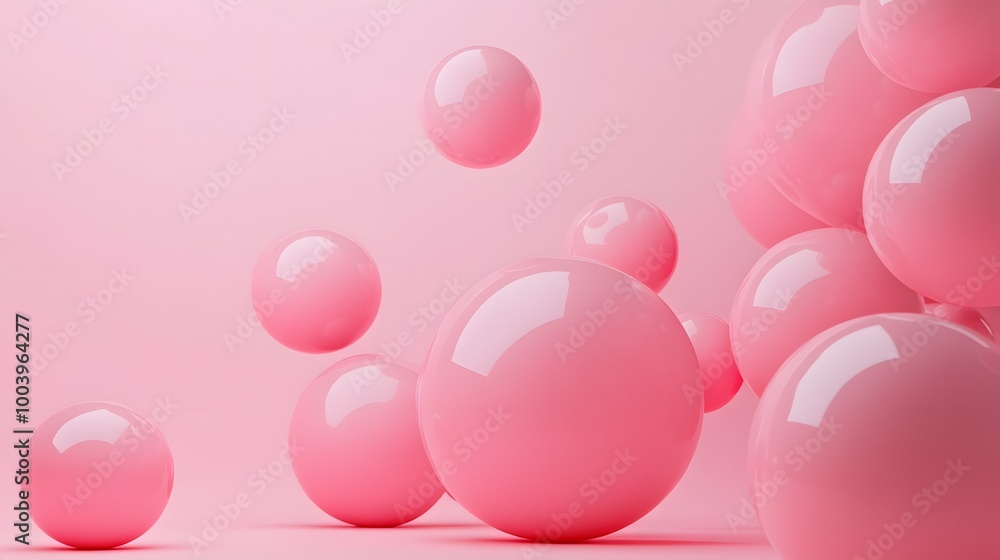 Abstraction for advertising. Pink balls on a pink background. 3d rendering illustration. Abstraction for advertising. Pink balls on a pink background. 3d rendering illustration.