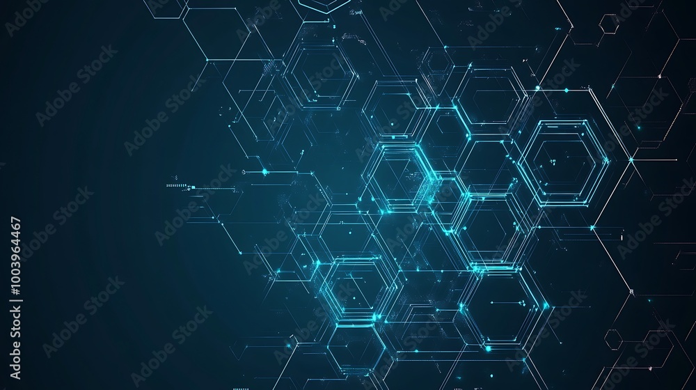 Abstract blue hexagonal pattern on a dark blue background. Abstract blue hexagonal pattern on a dark blue background.