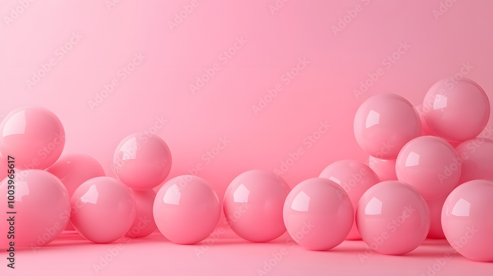 Abstraction for advertising. Pink balls on a pink background. 3d rendering illustration. Abstraction for advertising. Pink balls on a pink background. 3d rendering illustration.
