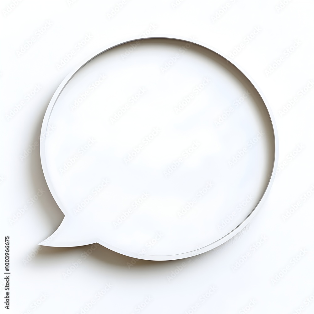 Minimalist Speech Bubble with Double Line on White Background Minimalist Speech Bubble with Double Line on White Background