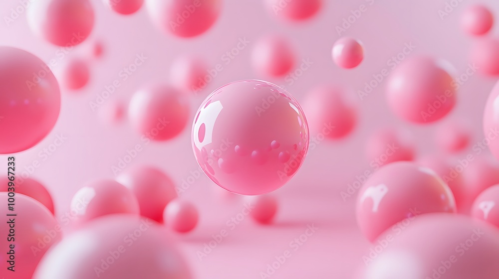 Abstraction for advertising. Pink balls on a pink background. 3d rendering illustration. Abstraction for advertising. Pink balls on a pink background. 3d rendering illustration.