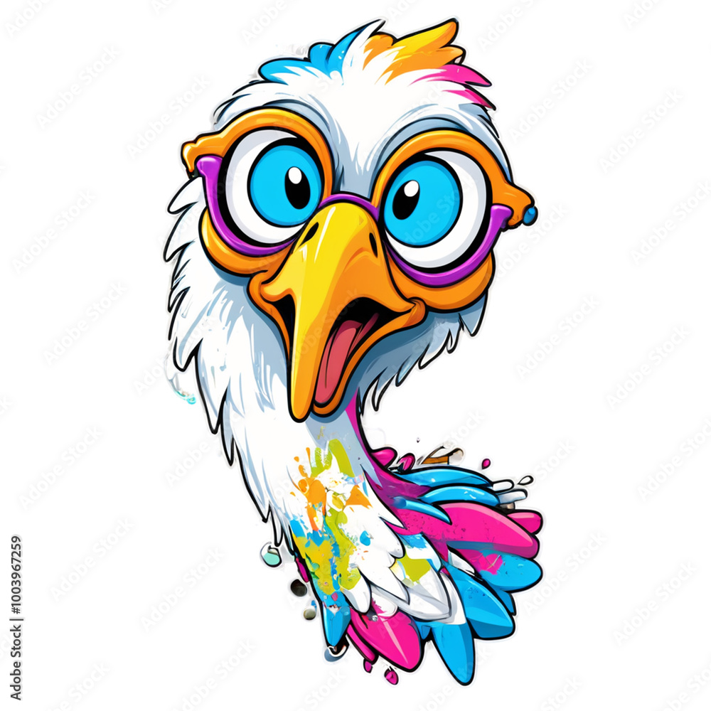 Fototapeta premium Colorful graffiti artwork of a funny eagle