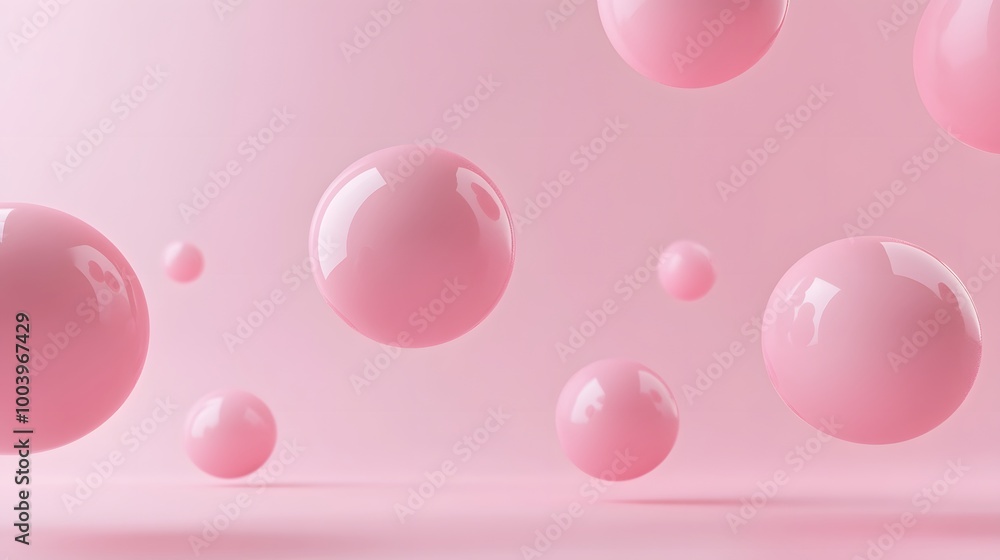 Abstraction for advertising. Pink balls on a pink background. 3d rendering illustration. Abstraction for advertising. Pink balls on a pink background. 3d rendering illustration.