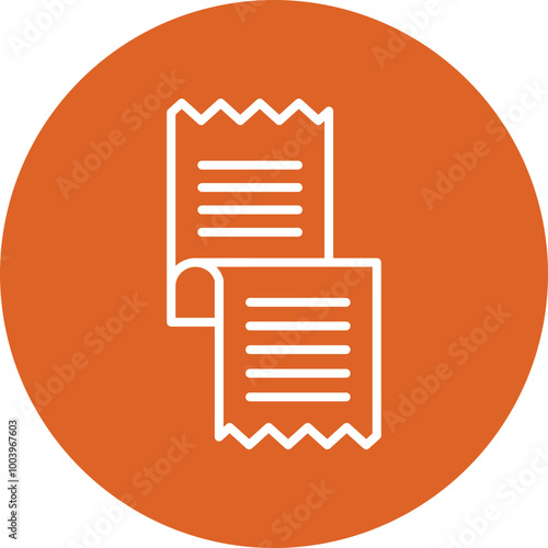 Customer receipt line circle icon