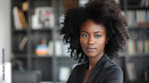 Beautiful black woman in a formal suit, businesswoman. Neural network AI generated art