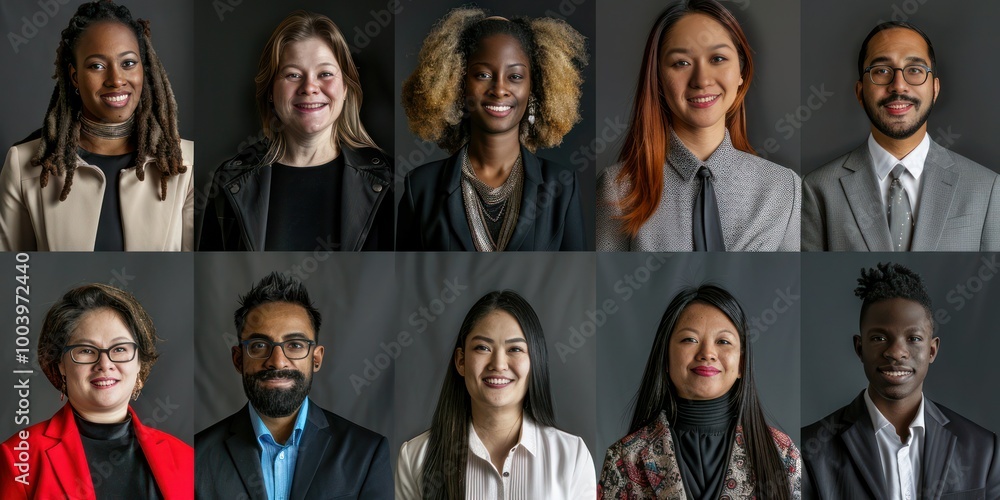 A portrait series of co-worker from various background, showcasing cultural diversity the same uniform. A portrait series of co-worker from various background, showcasing cultural diversity the same uniform.