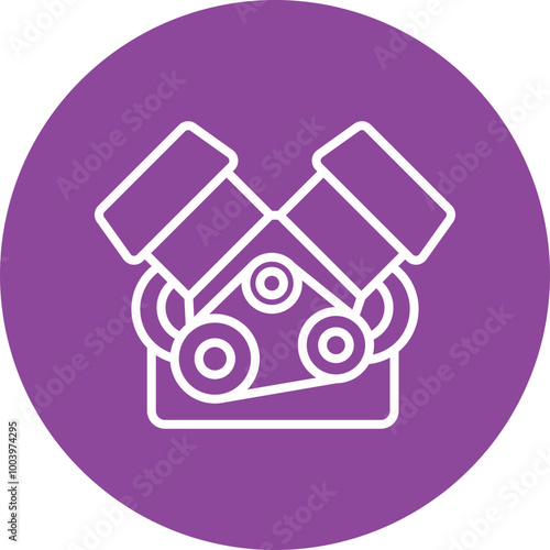 Engine Diagnostics line circle icon
