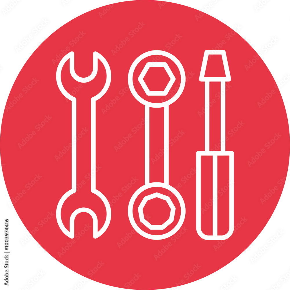 Car Repair Tools line circle icon Car Repair Tools line circle icon