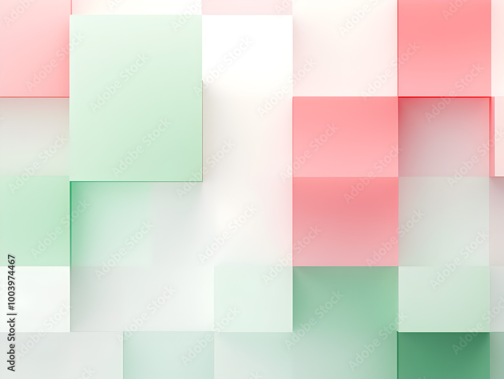Abstract pastel green and pink squares background Abstract pastel green and pink squares background