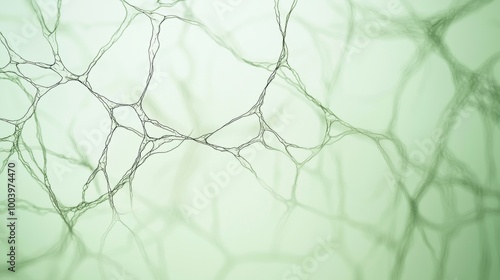 Intricate lines on green background symbolize modern technology, communication. Captivating pattern evokes futuristic intelligence, digital flow. Neural network design sparks visual thinking