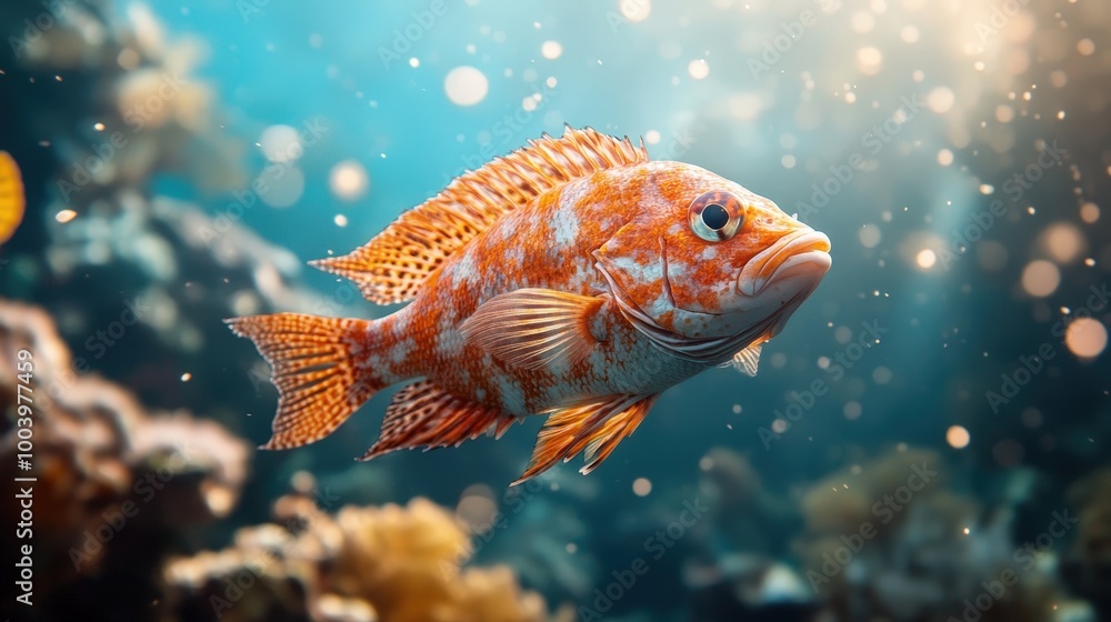 Fototapeta premium Colorful Fish in Marine Habitat Conservation Efforts