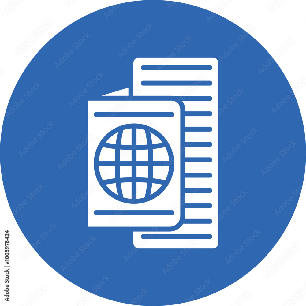 Travel Documents glyph circle icon Travel Documents glyph circle icon