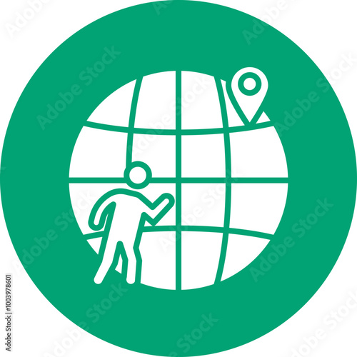 Immigrant glyph circle icon