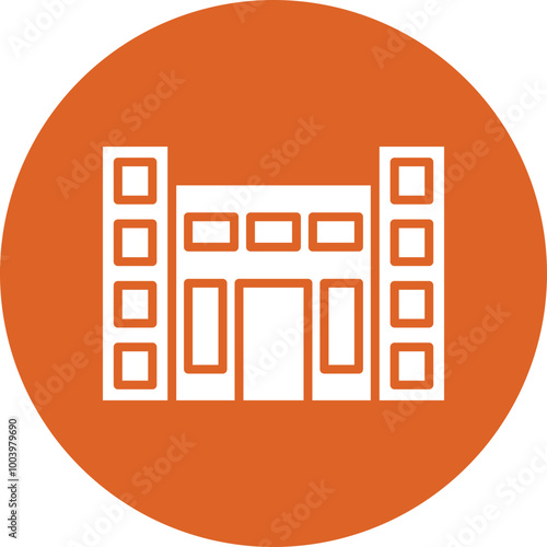 Immigration Center glyph circle icon