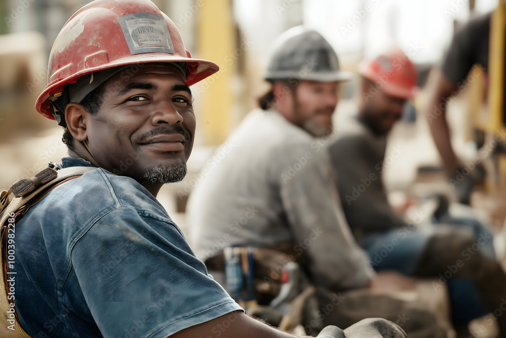 Diverse construction workers of different ages and ethnicities working on-site together, Industry people Diverse construction workers of different ages and ethnicities working on-site together, Industry people