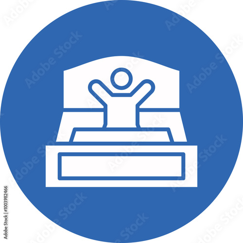 Wake up glyph circle icon