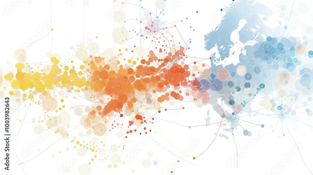 Obraz premium A map dotted with clinics and hospitals, with clear gaps in coverage in certain regions, visualizing geographic disparities in healthcare access.