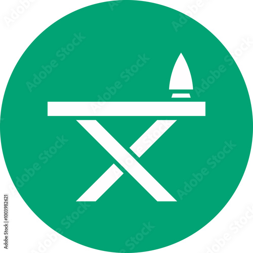 Ironing board glyph circle icon