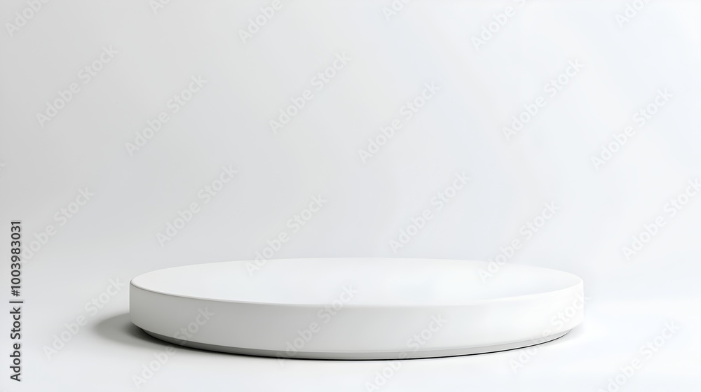 White Podium with Clean,Modern Lines on Isolated White Background White Podium with Clean,Modern Lines on Isolated White Background