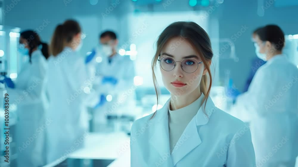 Beautiful young female scientist working in the lab Beautiful young female scientist working in the lab