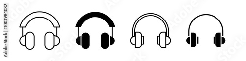 Headphone icon collection set