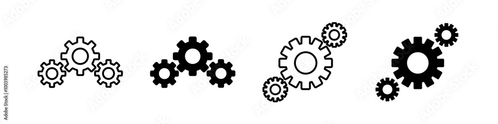 Gear icon collection set Gear icon collection set
