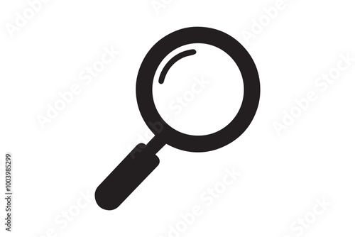 magnifying glass clipart vector silhouette isolated in white background