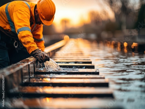 Infrastructure engineer managing stormwater drainage systems to prevent flooding in cities, infrastructure engineering, flood control