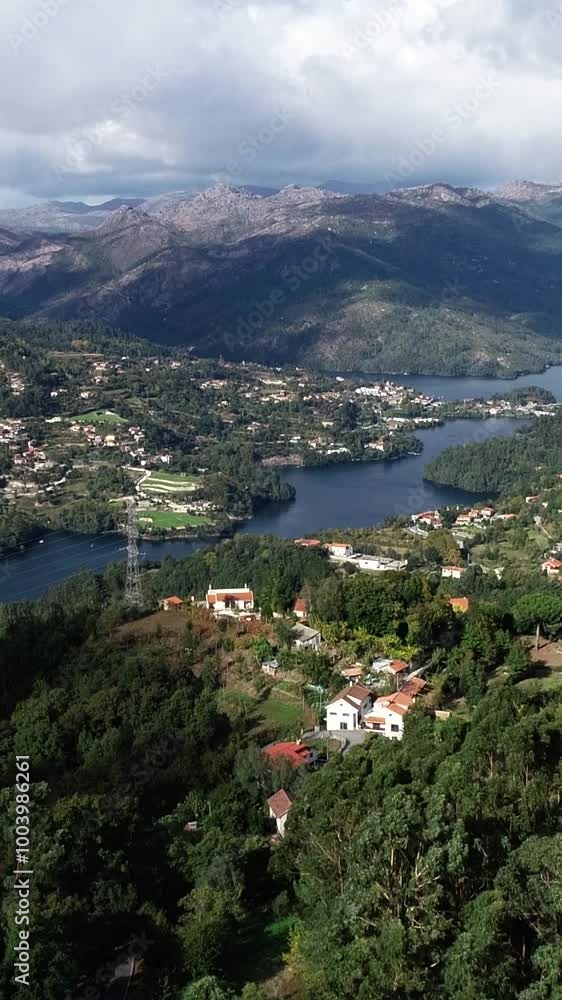 Flying Over Beautiful Nature of Gerês Natural Park, Portugal Vertical Video Flying Over Beautiful Nature of Gerês Natural Park, Portugal Vertical Video