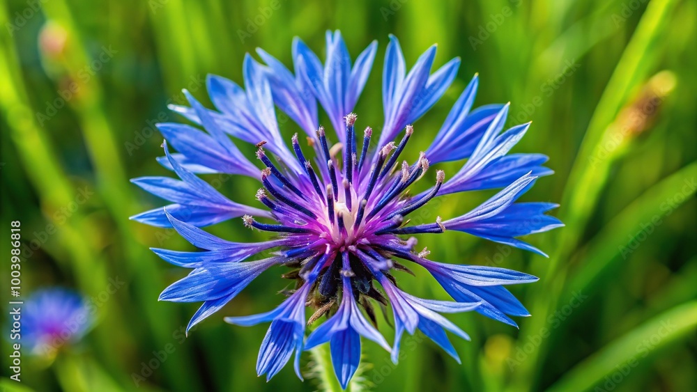 Obraz premium Wildflowers growing in grass field with a bird's eye view