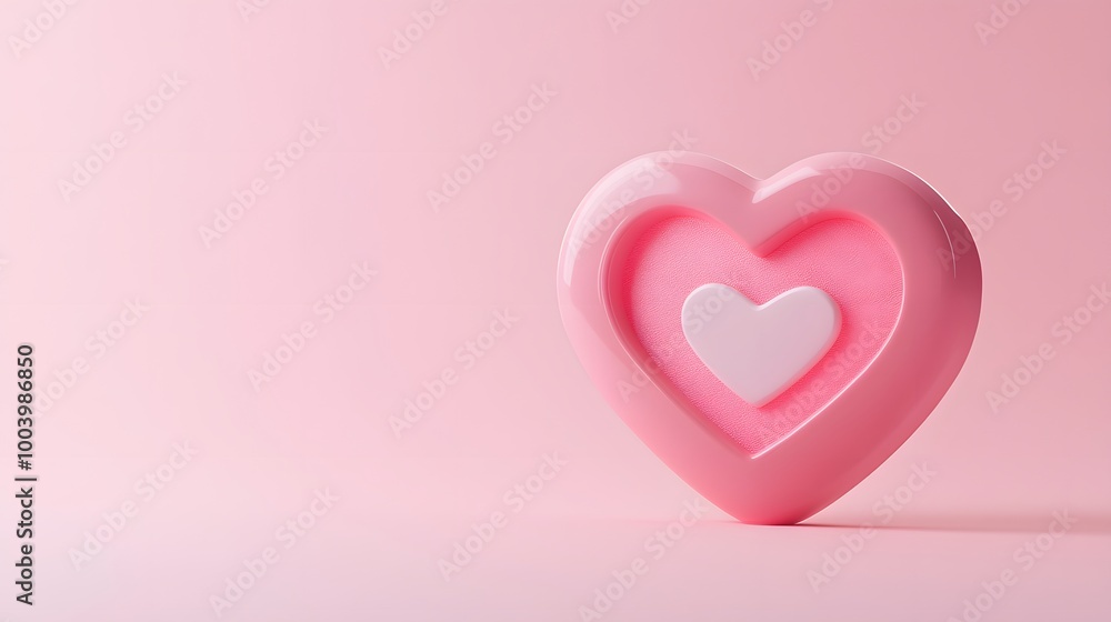 Like notification icon, Social media notification icon with heart symbol on pink background. 3d illustration. Like notification icon, Social media notification icon with heart symbol on pink background. 3d illustration.