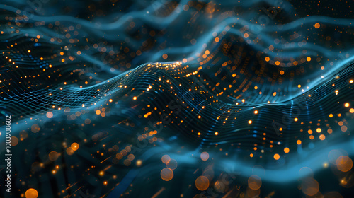 Futuristic science fiction background in artificial intelligence style. Neural network AI generated art