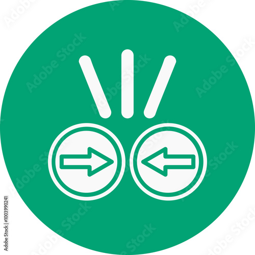 Collision glyph circle icon