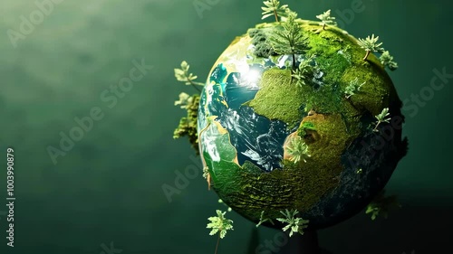 Happy Earth Day Green concept, renewable energy green eco friendly saving environment background