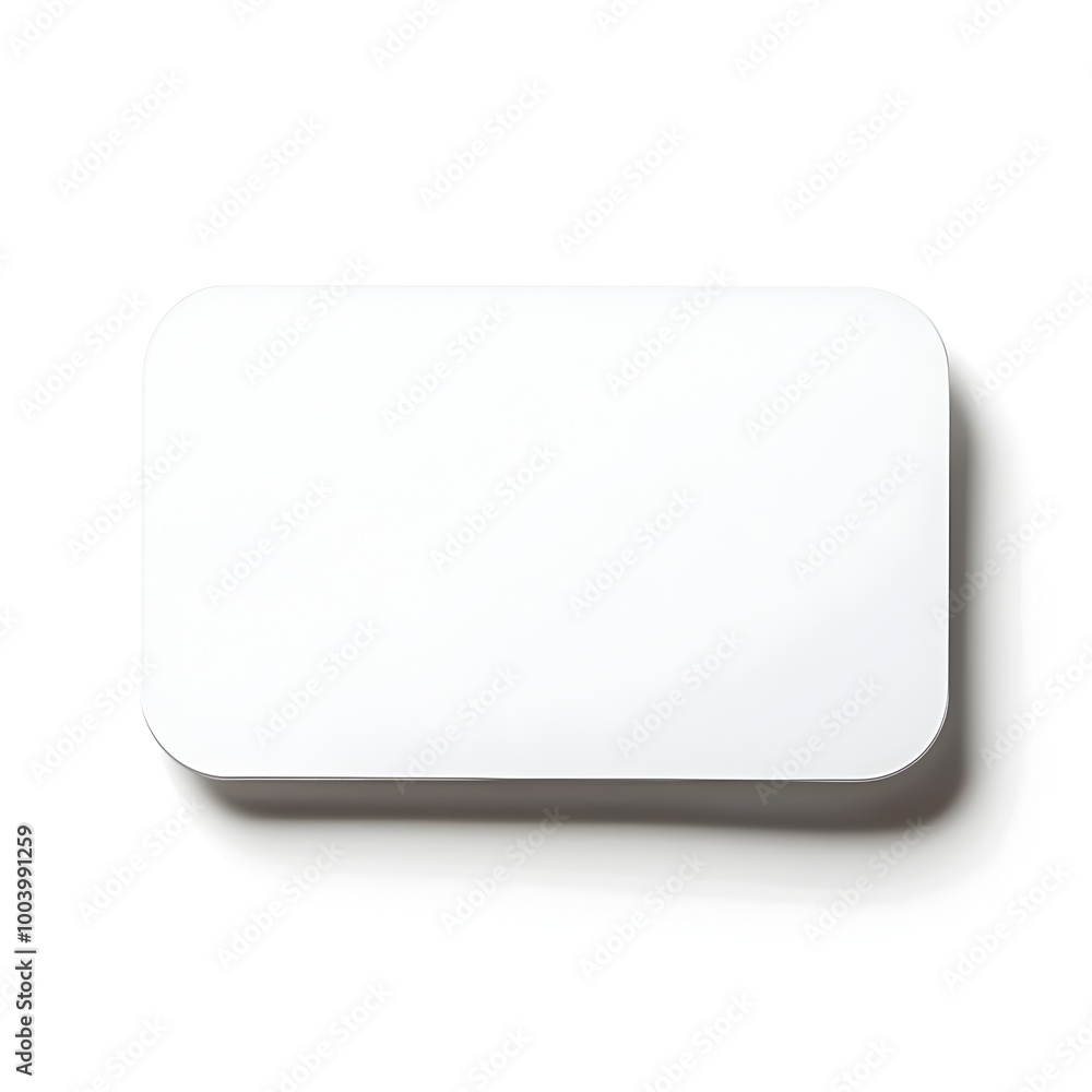 Blank White Name Card with Rounded Edges on Isolated Background Blank White Name Card with Rounded Edges on Isolated Background