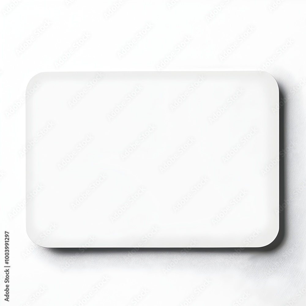 Blank White Name Card with Rounded Edges on White Background Blank White Name Card with Rounded Edges on White Background