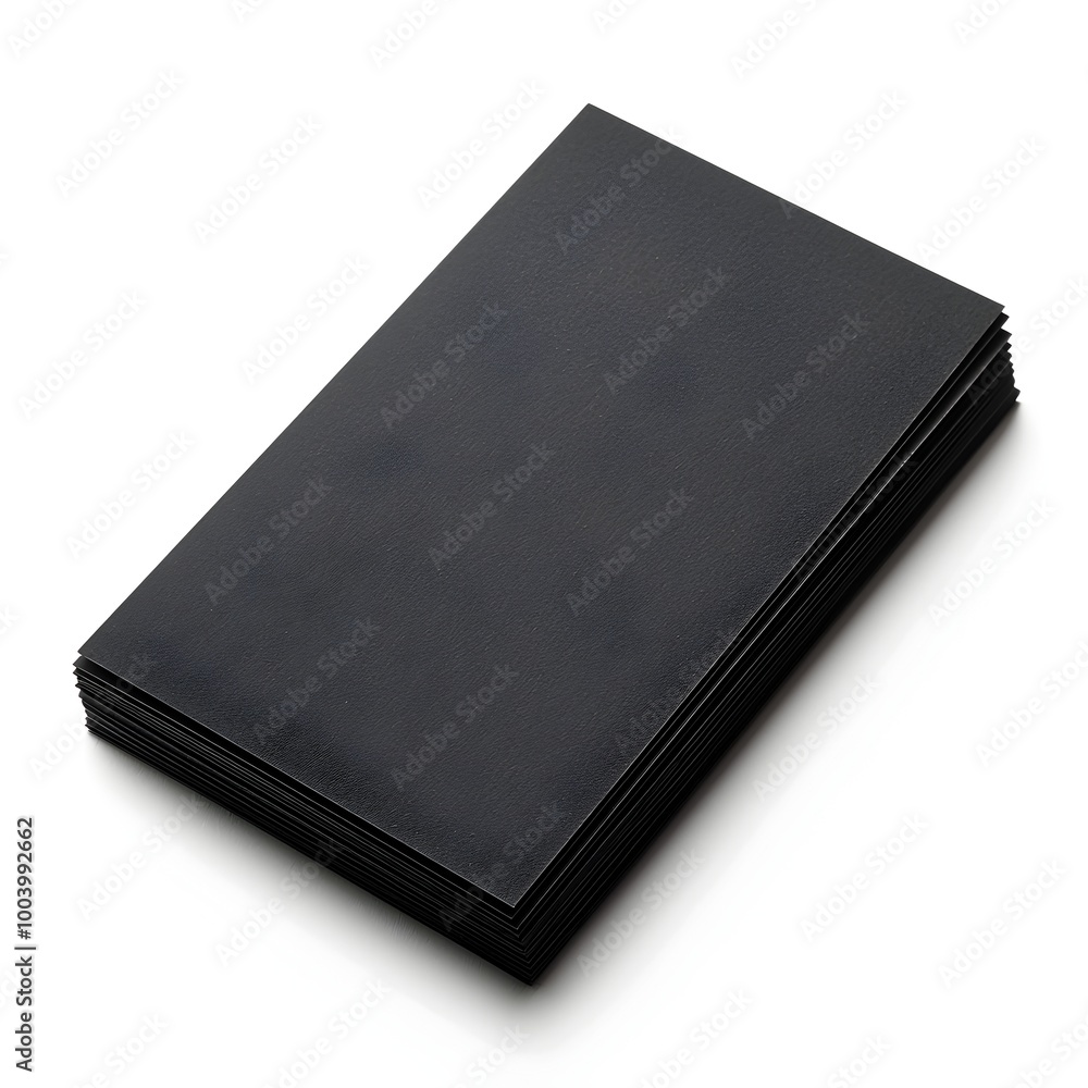 Elegant Black Matte Business Card Mockup on White Background Elegant Black Matte Business Card Mockup on White Background